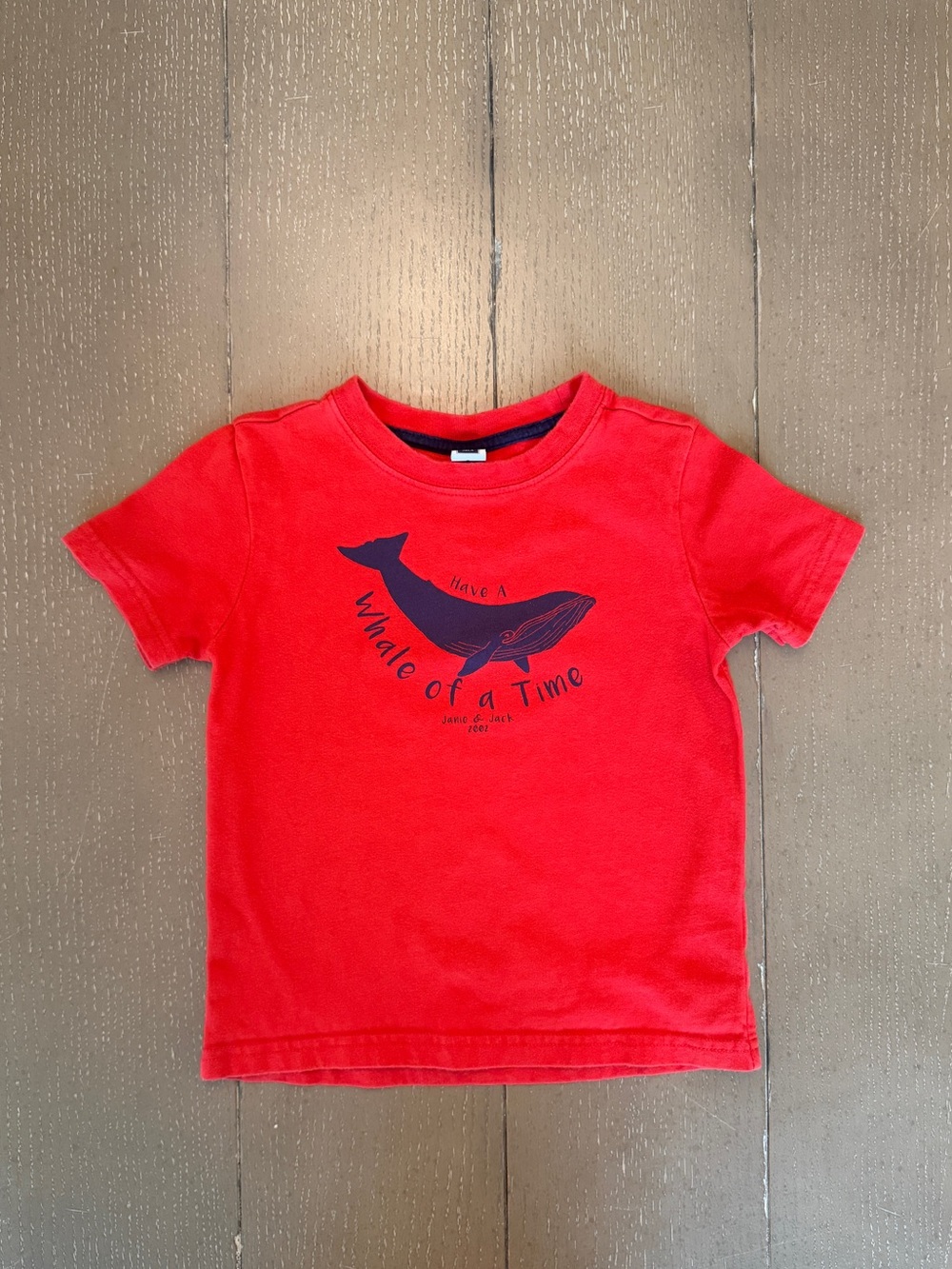 Janie and Jack Toddler Boys’ Nautical Whale Cotton Red T-Shirt • Size 3 (3T)